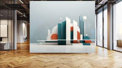 The Vector Graphics of Real Estate Market Growth Wall mural