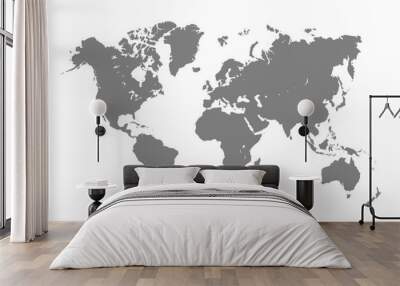 World map flat grey illustration vector Wall mural