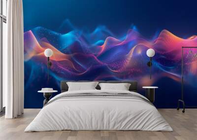 Abstract background with glowing dotted lines - ai generative Wall mural