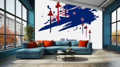 happy Waitangi day new Zealand vector illustration. Wall mural