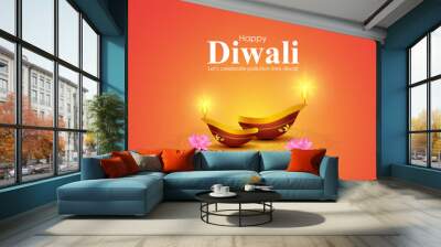 Vector illustration for Happy Diwali greeting Wall mural