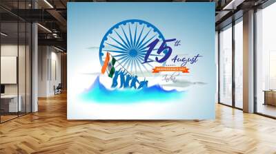 vector illustration for indian independence day -15th august Wall mural