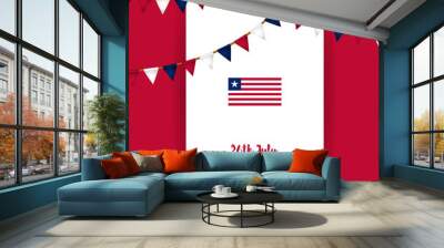 Vector illustration for Liberia Independence Day Wall mural