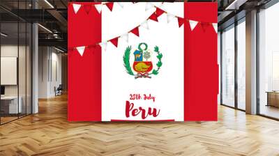 Vector illustration for Peru Independence Day Wall mural