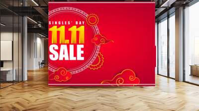 Vector illustration for Singles day 11.11 sale template Wall mural