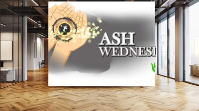 vector illustration of concept for Ash Wednesday wishes greeting , banner, poster Wall mural