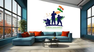 Vector illustration of Kargil Vijay Diwas social media story feed mockup template Wall mural