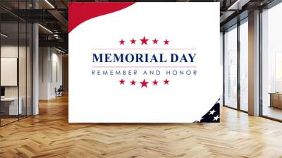 Vector illustration of U.S. Memorial Day banner Wall mural