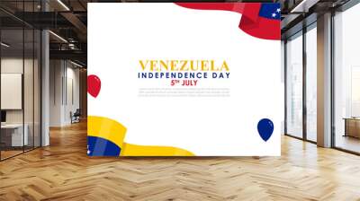 Vector illustration of Venezuela Independence Day social media feed template Wall mural