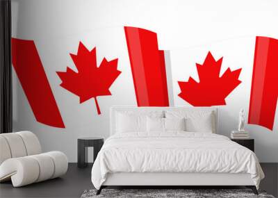 Vector illustration of wavy Canada flag on transparent background Wall mural