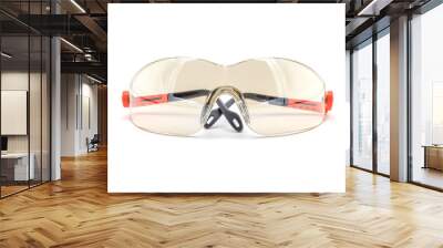 Plastic safety goggles on a white background with clipping path, Safety equipment Wall mural