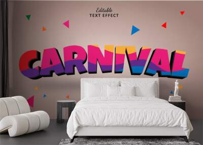 Carnival text effect. Editable text effect style.  Wall mural