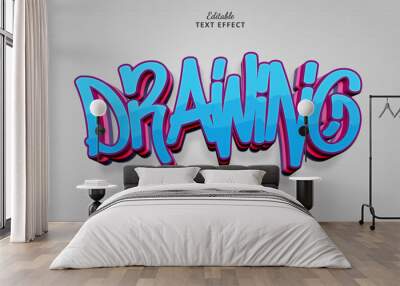 Drawing Editable Text Effect Style Graffiti 3d art Wall mural