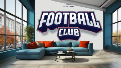 Football Club editable text effect style vector Wall mural