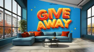 Giveaway Editable Text Effect 3d Style Bold Wall mural