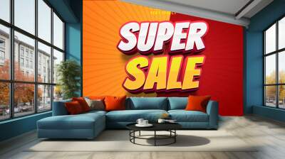 Super sale Editable Text Effect 3d Syle Comic Wall mural