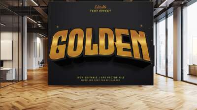 Text Effect Golden Style Esport Luxury Wall mural