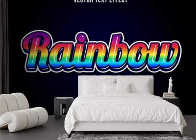 Editable text effect - rainbow color gradient modern style	
 Wall mural