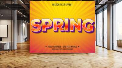 Editable text effect spring season modern style spring word shiny background Wall mural