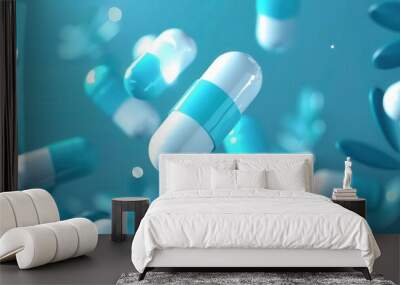 Advanced wellness pills in eco-friendly packaging, Pill Innovation Wellness, sustainable health solutions Wall mural