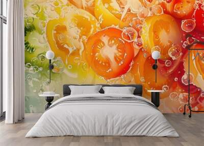 Vietnamese pho soup, Fantasy, Vibrant, Watercolor, Highlighting tradition Wall mural