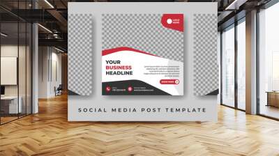 Set of Editable Square Banner Template Design Vector with photo collage, Suitable for Social Media Post and Online Advertising. Wall mural