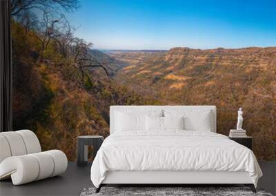 Autumn mountain range landscape of Butte Creek Canyon in Bille Park of paradise, Northern California off on the Skyway road Wall mural