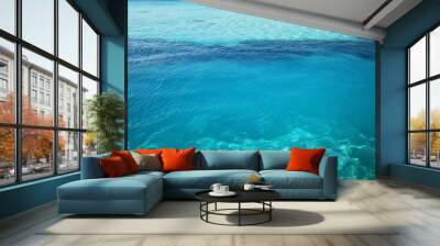 transparent blue water tropical sea or ocean background Wall mural