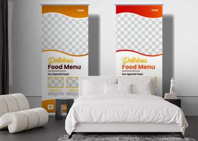 Modern food rollup banner design for restaurant template Premium Vector
 Wall mural