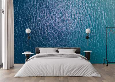 Aerial top view of Blue ocean surface background Wall mural