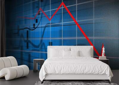 financial and business graphs Wall mural