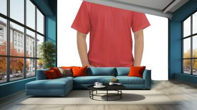 Men in red T-shirt Wall mural