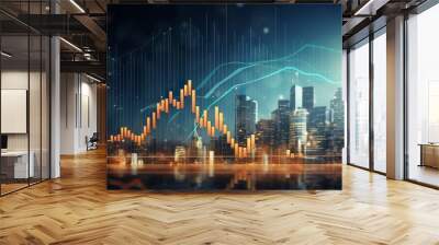 Global stock market analysis: business finance chart illustrating digital profit growth and investment trends with financial data and forex trading statistics on technology background

 Wall mural