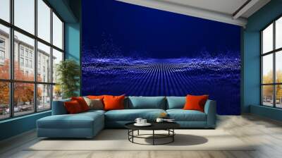 Futuristic point wave. Abstract background with a dynamic wave.Connecting background. Abstract wave. Artificial intelligence. Big data technology 3d rendering Wall mural