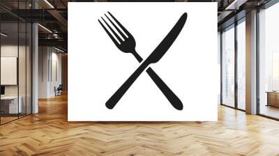 Knife, fork. Sign. Vector. Wall mural