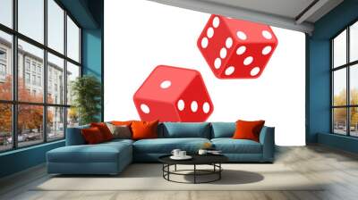 Red dice illustration. Vector. Isolated. Wall mural