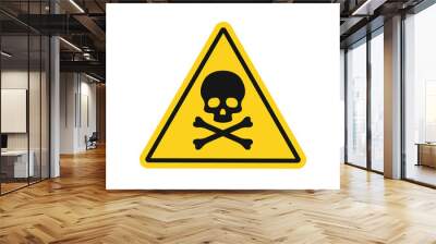 Skull and bones danger sign. Vector. Isolated. Wall mural