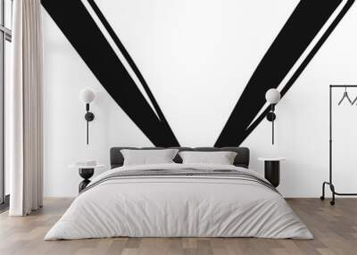 Two crossed baseball bats with ball icon in flat style. Wall mural