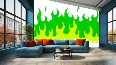 Vector illustration of green flame. Seamless pattern. Wall mural