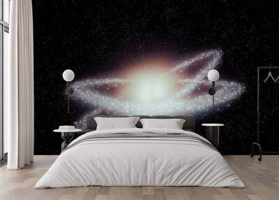 Galaxy in the form of a double ring. The galaxy was formed after the merger of two star clusters. Strange space object in the universe. Wall mural