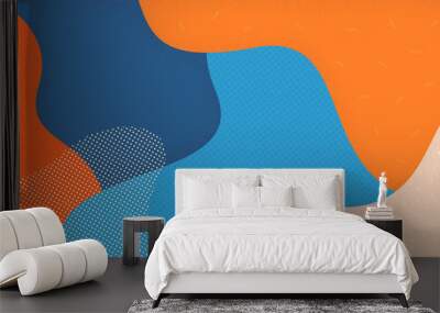 Abstract funny background in 80-90s style with Memphis elements. Vector illustration. Wall mural