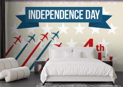 Independence day 4 th july. Happy independence day, vector illustration. Wall mural