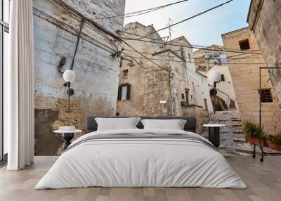 Breathtaking view of the ancient town of Matera, southern Italy. Wall mural