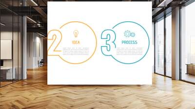 business process infographic template. thin line design with numbers 4 options or steps. vector illu Wall mural