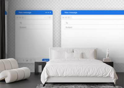 email interface for different device. mail window for mobile phone, tablet and computer, internet me Wall mural