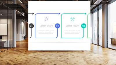 Infographics design and marketing icons. Business concept with 4 options, steps or processes. Modern vector illustration Wall mural