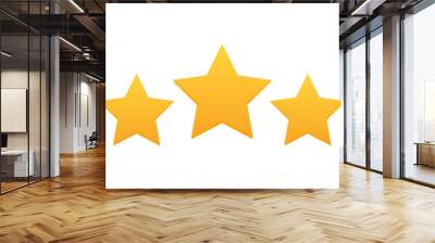 Three stars customer product rating review. Modern flat style vector illustration Wall mural