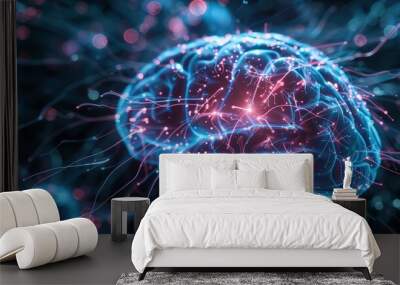 Brain nerve electric signal simulation Wall mural