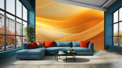 Captivating Golden Waves: Abstract Background Illuminated with Radiant Brilliance Wall mural