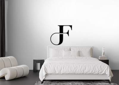 Letters JF or F creative corporate customs typography logo design. spiral letters universal elegant vector emblem with circle for your business and company. Wall mural